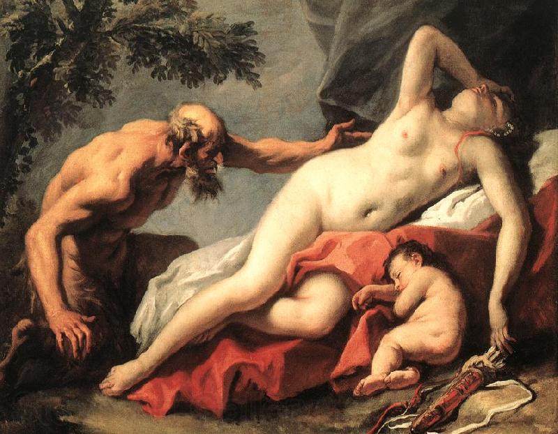 RICCI, Sebastiano Venus and Satyr sg France oil painting art